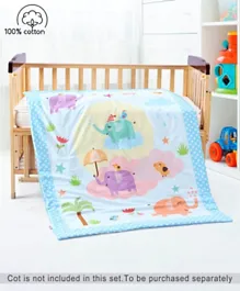 Babyhug Cotton Elephant Print Quilt - Multi Color