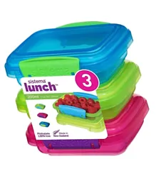 Sistema Rectangular Lunch Boxes Pack of 3 Multi Colour - 200 ml