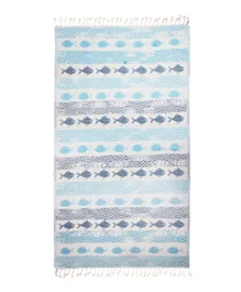 Anemoss Fishes Patterned Turkish Beach & Bath Towel