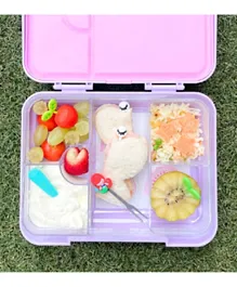 Little Angel Kid's Bento Lunch Box 6 Grid Compartment -Purple