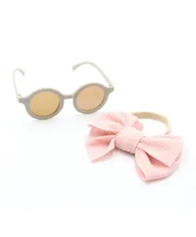 DDANIELA  Maria Glasses  and Headband Set For Babies and Girls -Pink