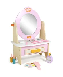 Factory Price Romy Wooden Dressing Table with Accessories - Pink