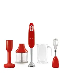 Smeg 50'S Retro Style Aesthetic Hand Blender With Accessories 700W HBF22RDUK - Red