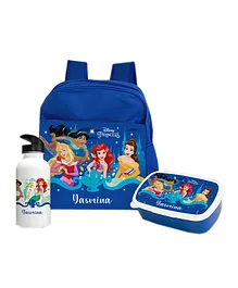 Essmak Disney Princess Personalized Backpack Set for Kid - Blue
