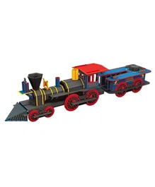 Sassi Travel Learn And Explore Build A Locomotive 3D Puzzle With A Book - Multicolour