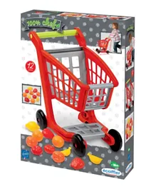Ecoiffier 100% Chef Garnished Supermarket Trolley Play Set Multicolor - 12 Pieces