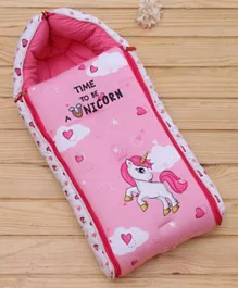 Babyhug Unicorn Print Sleeping Bag  - Pink