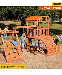 Little Tikes Real Wood Adventures Wildcat Falls Wooden Playground Set - Multicolor