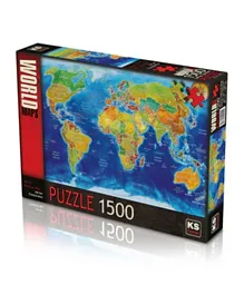 Puzzle World Political Map - 1500 Pieces