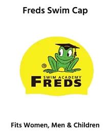 Freds Swim Academy Unisex Silicone Swim Cap - Yellow