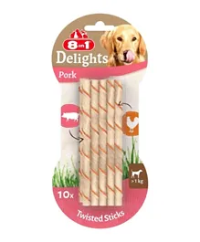 8 in 1 Delights Pork Twisted Sticks - 10 Pieces