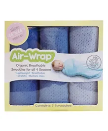 'Woombie Old Fashioned Air Wrap Pack of 3 - Light Blue