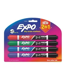 Expo 2020 2 in 1 Dry Erase Markers - Pack of 4