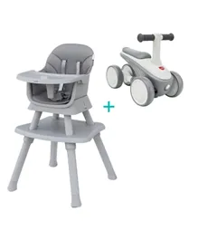 Moon High Chair + Dasher Kids Balance Bike -Grey
