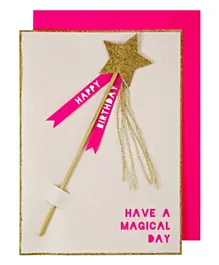 Meri Meri Magic Wand Birthday Card with Envelope - Multicolour