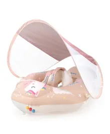 إيسن - سويم بوبو للأطفال سرير عوامة بفلوت مائي قابل للنفخ مع مظلة للحماية من الشمس - يونيكورن