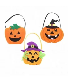 Highland Pumpkin Felt Basket for Halloween Decorations - Pack of 1