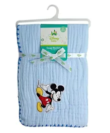Mickey Gauge Infant Blanket - Blue
