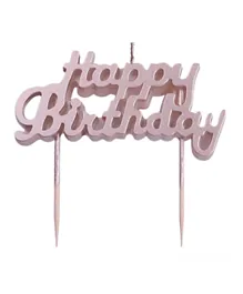 Highland Happy Birthday Candle Cake Topper - Rose Gold
