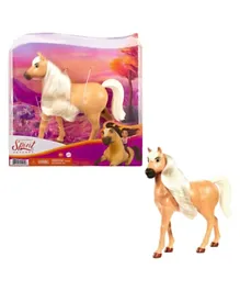 Spirit Untamed Herd Horse Moving Head Palomino with Long Blonde Mane & Playful Stance - Light Brown