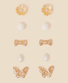 Monsoon Children Butterfly Stud Earrings - 5 Pair