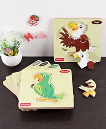 Babyhug Blossoms Birds Theme Wooden 5 Pack Board Puzzles - 20 Pieces