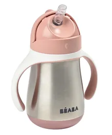 Beaba Stainless Steel Straw Cup Old Pink - 250mL