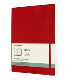 MOLESKINE 12 Month Weekly Planner 2022, Extra Large - Scarlet Red