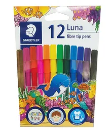 Staedtler Luna Fibre-Tipped Pens - 12 Colours