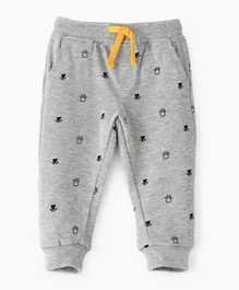 Jam Front Pocket All Over Printed Joggers - Grey