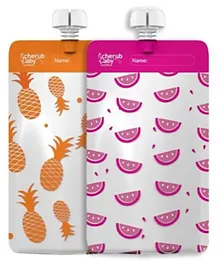 Cherubbaby On the Go Food Pouch Dual Colours Pack of 10 - 120ml each