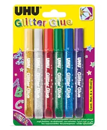 UHU Glitter Glue Original Blister Glitter Glue Pack of 6 - 10 mL
