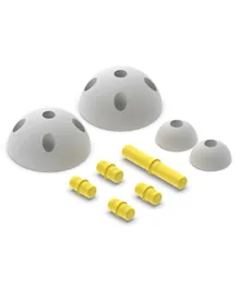 Modu Half Balls with Yellow Pegs Construction Set - 10 Pieces