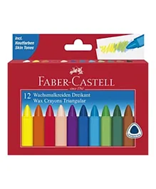 Faber Castell Triangular Wax Crayons - Pack of 12