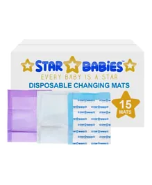 Star Babies Disposable Changing Mats - Pack of 15
