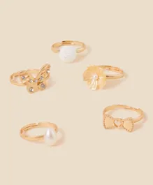 Monsoon Children Pearly Adjustable Rings Pack - 5 Pieces