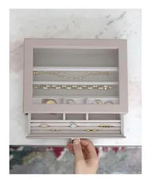 Stackers Classic Ring & Bracelet Drawer with Glass Lid Taupe