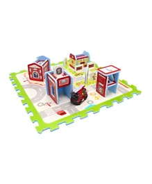 Sunta Fire Station Adventures with Fire Engine Puzzle Mat - 32 Pieces