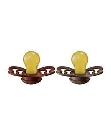 Bibs Pacifier Supreme Latex Size 2 Toddler Rust/Mocha - Pack of 2