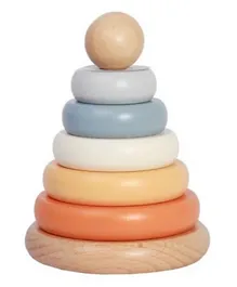 Woody Buddy Ring Tower Stackers for Toddlers - 6 Piece Wood Stacker Toy, Smooth Edges, Educational Play, 10.8x15cm