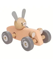 Plantoys Wooden Sustainable Play Bunny Racing Car - Peach