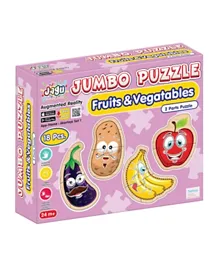 Akar Toys Jagu 2 Parts Fruits & Vegetables Jumbo Puzzle - 18 Pieces