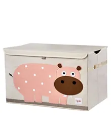 3 Sprouts Toy Chest Hippo - Beige Pink