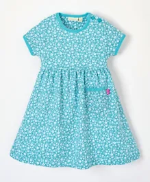 JoJo Maman Bebe Floral Summer Dress - Light Blue
