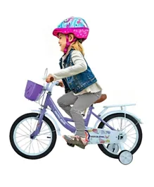 MYTS JNJ Kids Steel Bicycle With Basket Purple - 40.6 cm