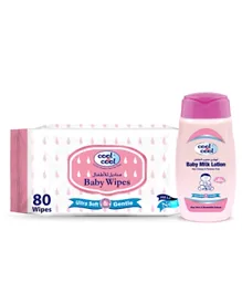 Cool & Cool Pack of 1 Baby Wipes & Baby Lotion 100 ml Free - Pink
