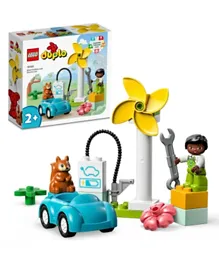 LEGO DUPLO Town Wind Turbine and Electric Car 10985 Building Toy Set - 16 Pieces