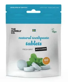 The Humble Co. Fresh Mint Natural Toothpaste Tablets with Fluoride - 60 Pieces