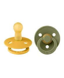 Bibs Colour 2 Pack Latex S2 Pacifier - Honey Bee & Olive