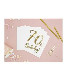 PartyDeco 70th Birthday Napkins - Pack of 20